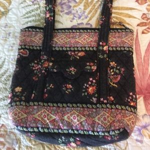 Vera Bradley Villager Tote Vintag Chocolat Pattern
